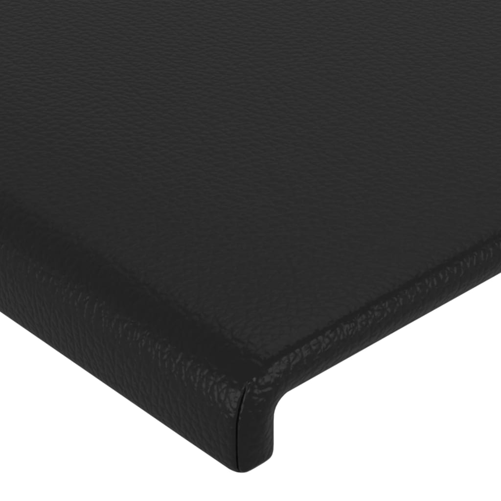 Cadru de pat cu tăblie, negru, 180x200 cm, piele ecologică