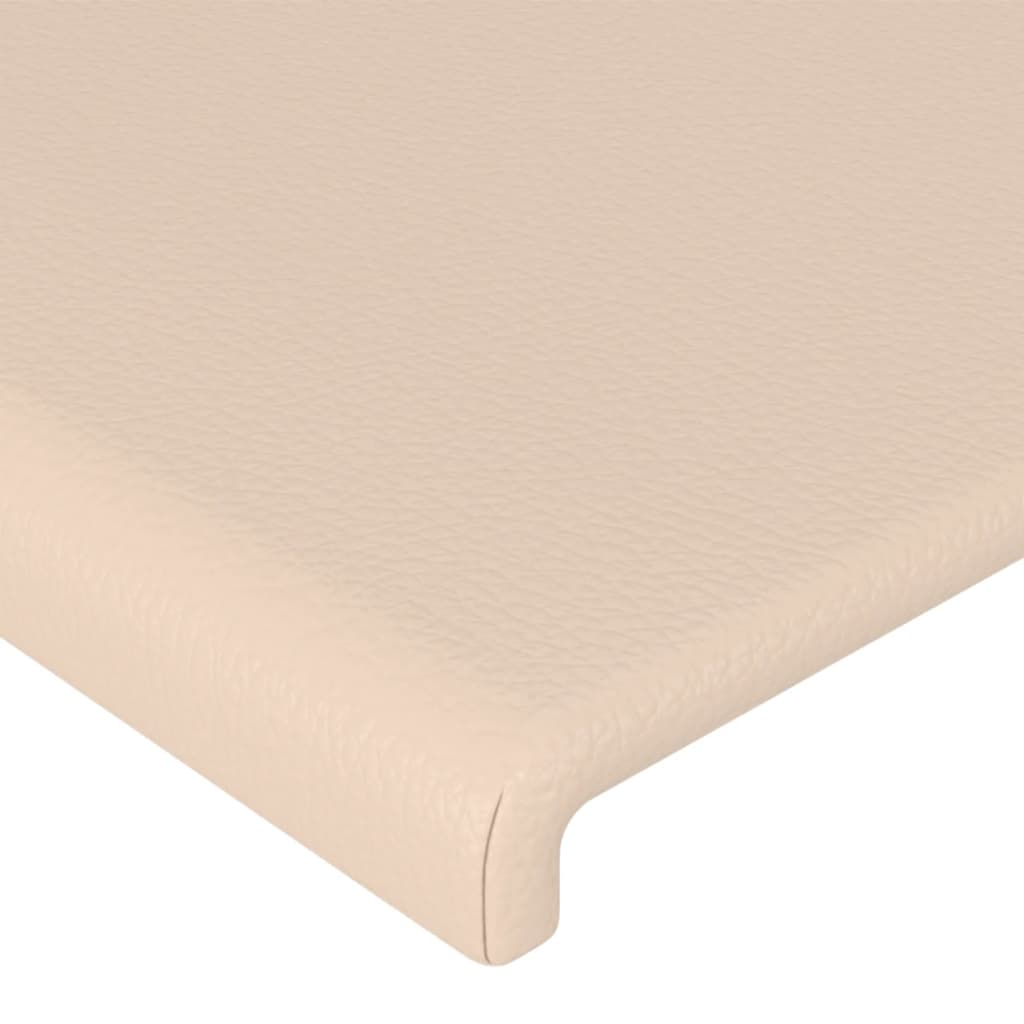 Cadru de pat cu tăblie, cappuccino, 200x200 cm, piele ecologică