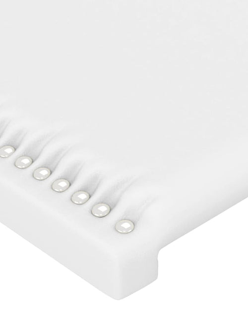 Încărcați imaginea în vizualizatorul Galerie, Cadru de pat cu tăblie, alb, 160x200 cm, piele ecologică
