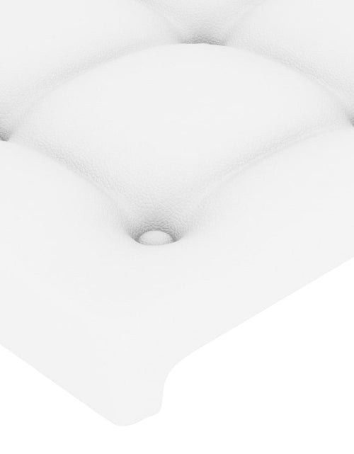 Загрузите изображение в средство просмотра галереи, Cadru de pat cu tăblie, alb, 90x190 cm, piele ecologică
