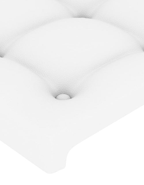 Загрузите изображение в средство просмотра галереи, Cadru de pat cu tăblie, alb, 90x200 cm, piele ecologică

