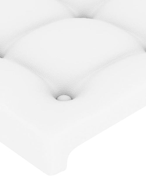 Загрузите изображение в средство просмотра галереи, Cadru de pat cu tăblie, alb, 160x200 cm, piele ecologică
