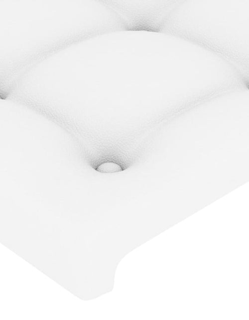 Загрузите изображение в средство просмотра галереи, Cadru de pat cu tăblie, alb, 200x200 cm, piele ecologică
