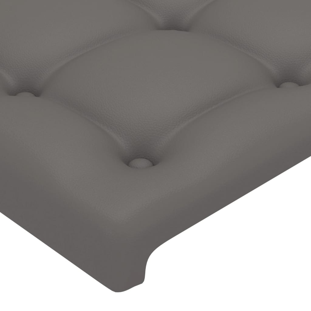 Cadru de pat cu tăblie, gri, 200x200 cm, piele ecologică