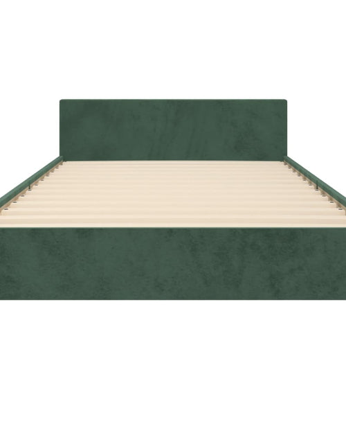 Загрузите изображение в средство просмотра галереи, Cadru de pat cu tăblie, verde închis, 80x200 cm, catifea
