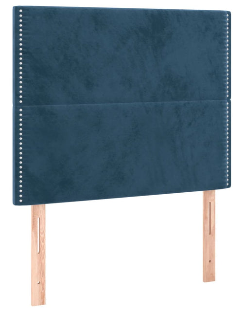 Загрузите изображение в средство просмотра галереи, Cadru de pat cu tăblie, albastru închis, 80x200 cm, catifea
