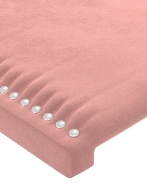 Încărcați imaginea în vizualizatorul Galerie, Cadru de pat cu tăblie, roz, 90x200 cm, catifea
