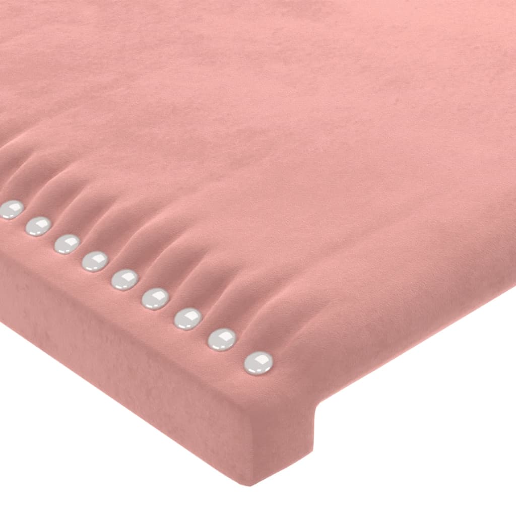 Cadru de pat cu tăblie, roz, 160x200 cm, catifea