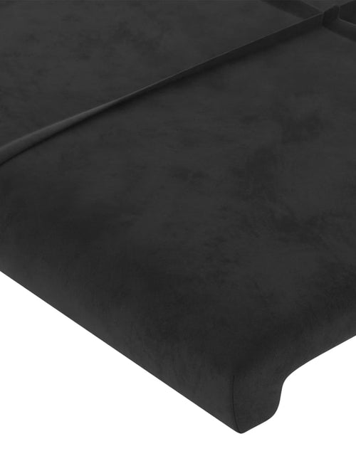 Încărcați imaginea în vizualizatorul Galerie, Cadru de pat cu tăblie, negru, 90x190 cm, catifea
