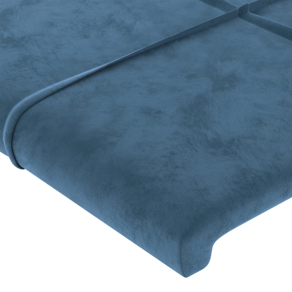 Cadru de pat cu tăblie, albastru închis, 200x200 cm, catifea
