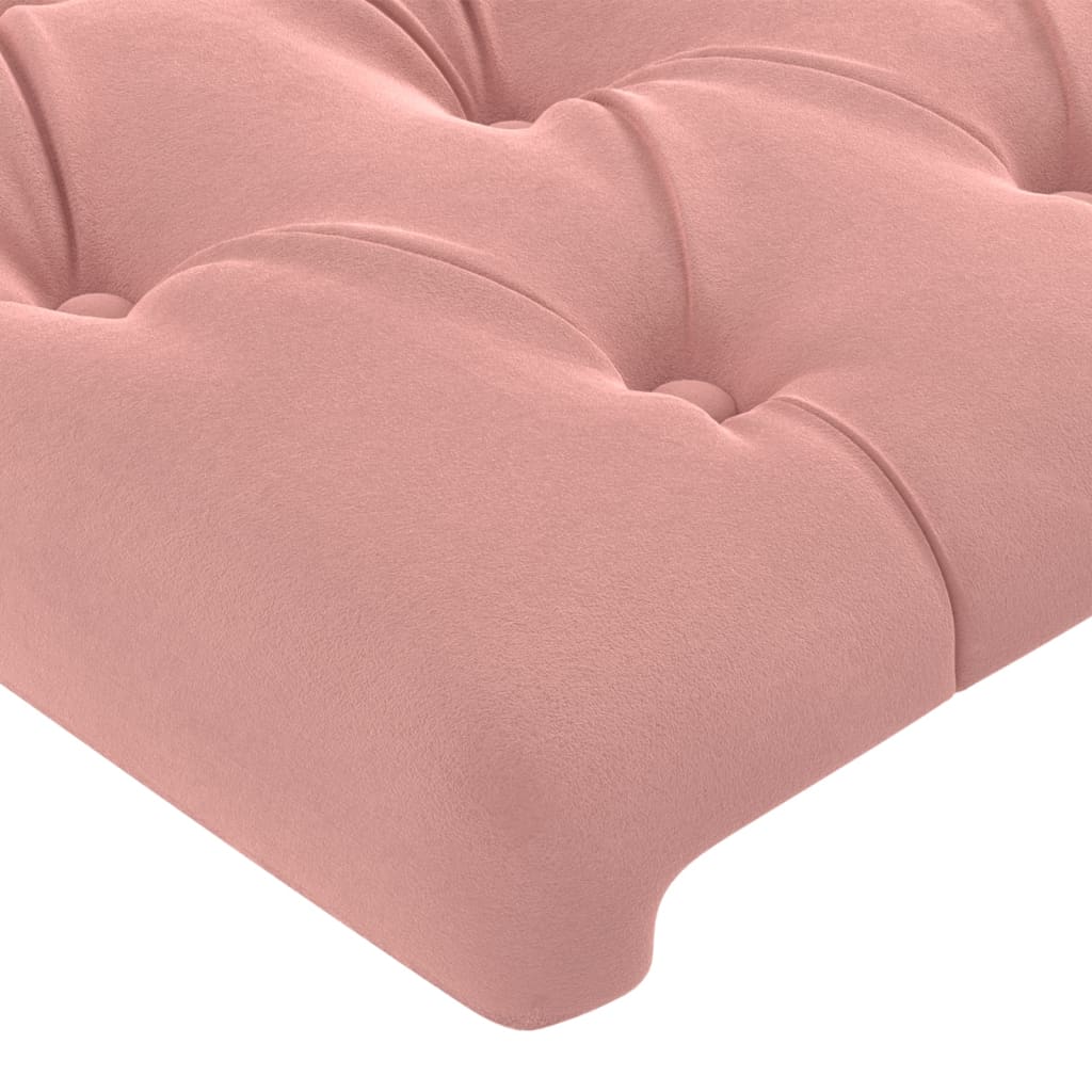 Cadru de pat cu tăblie, roz, 200x200 cm, catifea