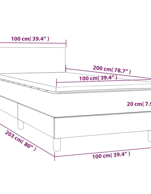 Загрузите изображение в средство просмотра галереи, Pat box spring cu saltea, negru, 100x200 cm, textil
