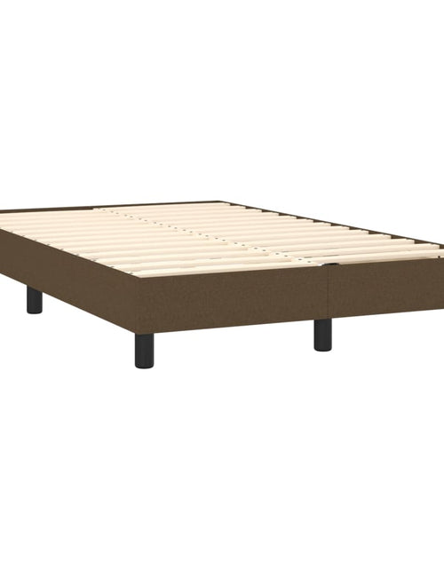 Загрузите изображение в средство просмотра галереи, Pat box spring cu saltea, maro închis, 120x200 cm, textil
