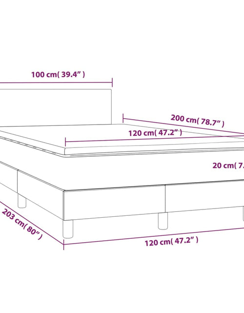 Încărcați imaginea în vizualizatorul Galerie, Pat box spring cu saltea, maro închis, 120x200 cm, textil
