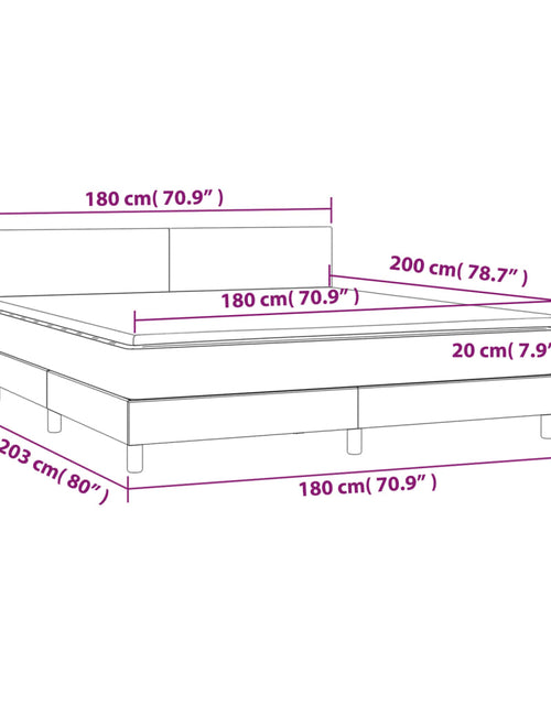 Загрузите изображение в средство просмотра галереи, Pat box spring cu saltea, gri închis, 180x200 cm, textil
