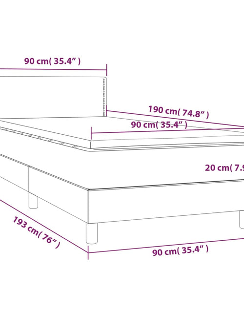 Загрузите изображение в средство просмотра галереи, Pat box spring cu saltea, gri închis, 90x190 cm, textil
