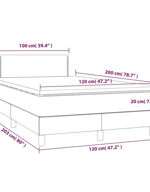 Загрузите изображение в средство просмотра галереи, Pat box spring cu saltea, albastru, 120x200 cm, textil
