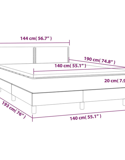 Загрузите изображение в средство просмотра галереи, Pat box spring cu saltea, gri închis, 140x190 cm, textil
