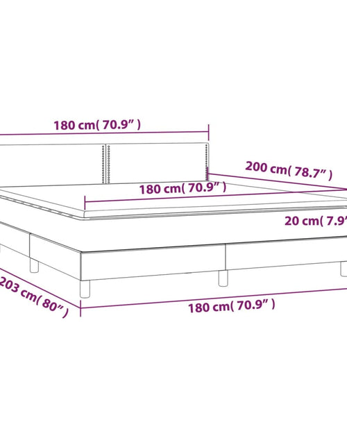 Загрузите изображение в средство просмотра галереи, Pat box spring cu saltea, gri închis, 180x200 cm, textil
