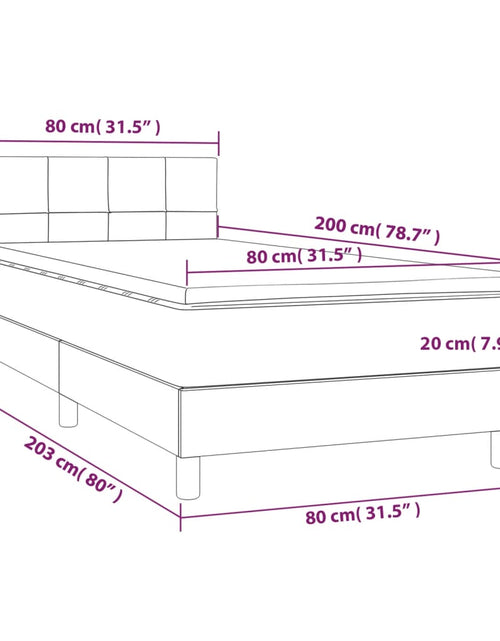 Încărcați imaginea în vizualizatorul Galerie, Pat box spring cu saltea, maro închis, 80x200 cm, textil
