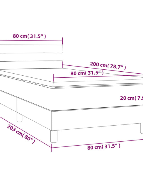 Загрузите изображение в средство просмотра галереи, Pat box spring cu saltea, gri taupe, 80x200 cm, textil
