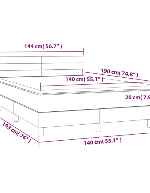 Încărcați imaginea în vizualizatorul Galerie, Pat box spring cu saltea, gri închis, 140x190 cm, textil
