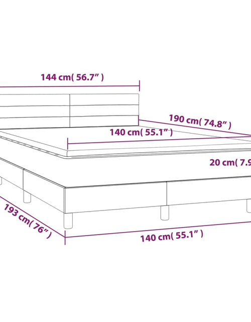 Загрузите изображение в средство просмотра галереи, Pat box spring cu saltea, negru, 140x190 cm, textil
