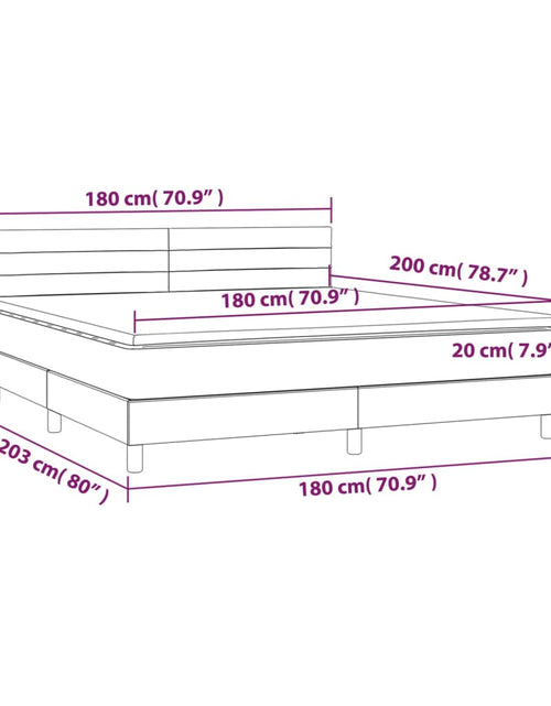 Загрузите изображение в средство просмотра галереи, Pat box spring cu saltea, gri închis, 180x200 cm, textil
