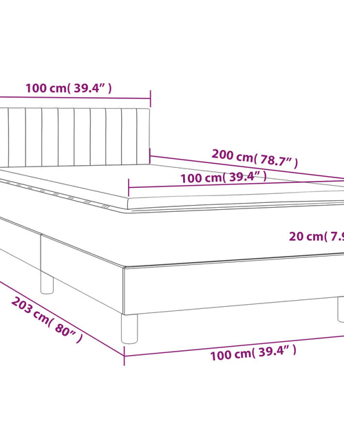 Încărcați imaginea în vizualizatorul Galerie, Pat box spring cu saltea, gri deschis, 100x200 cm, textil
