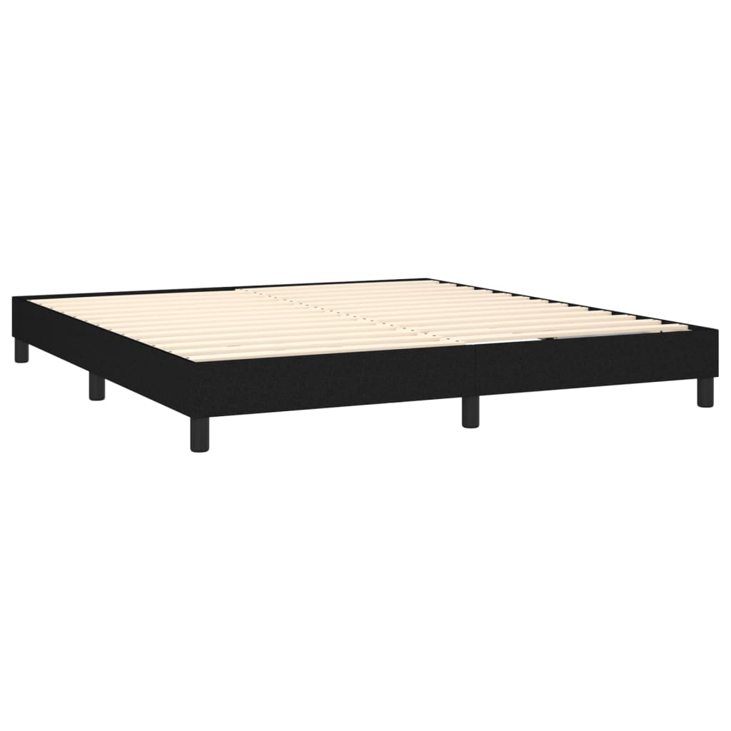 Pat box spring cu saltea, negru, 180x200 cm, catifea