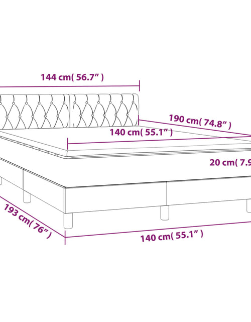 Încărcați imaginea în vizualizatorul Galerie, Pat box spring cu saltea, gri deschis, 140x190 cm, textil
