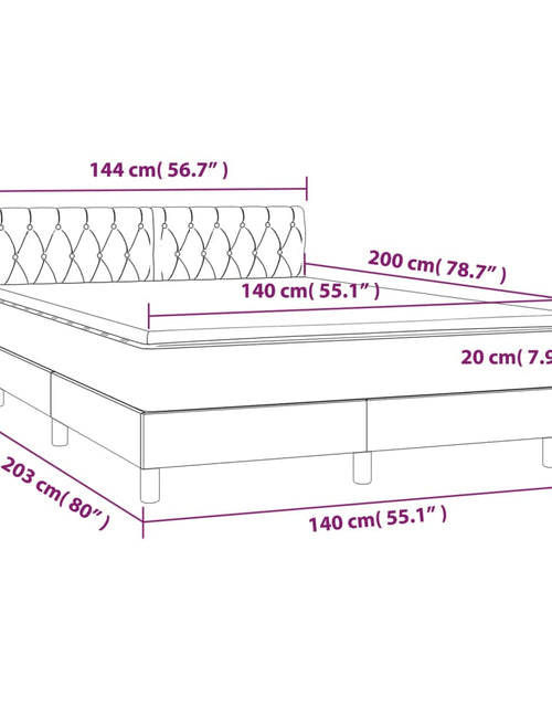 Încărcați imaginea în vizualizatorul Galerie, Pat box spring cu saltea, gri închis, 140x200 cm, textil
