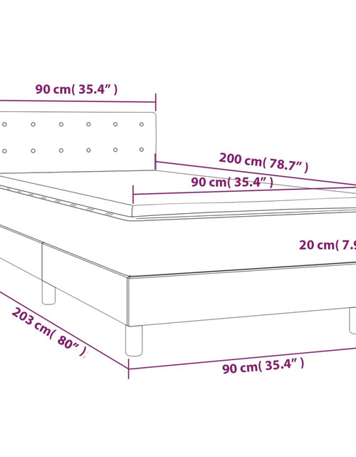 Загрузите изображение в средство просмотра галереи, Pat box spring cu saltea, maro închis, 90x200 cm, textil
