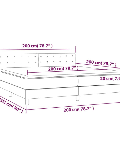 Загрузите изображение в средство просмотра галереи, Pat box spring cu saltea, gri închis, 200x200 cm, textil
