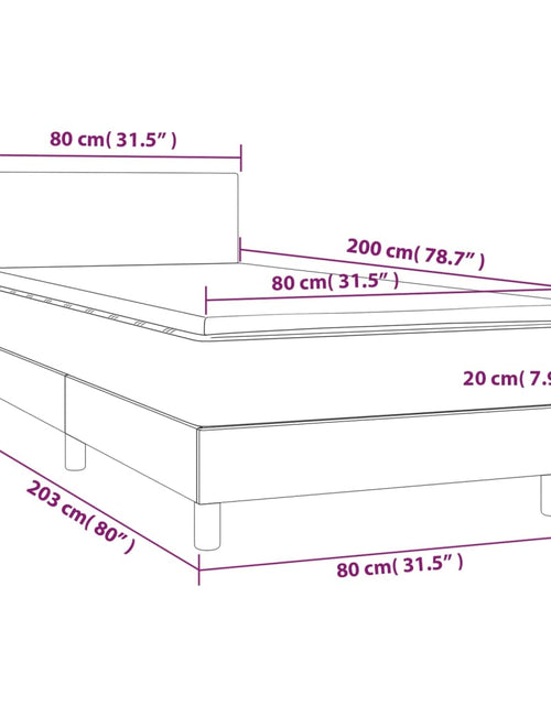 Загрузите изображение в средство просмотра галереи, Pat box spring cu saltea, albastru, 80x200 cm, textil
