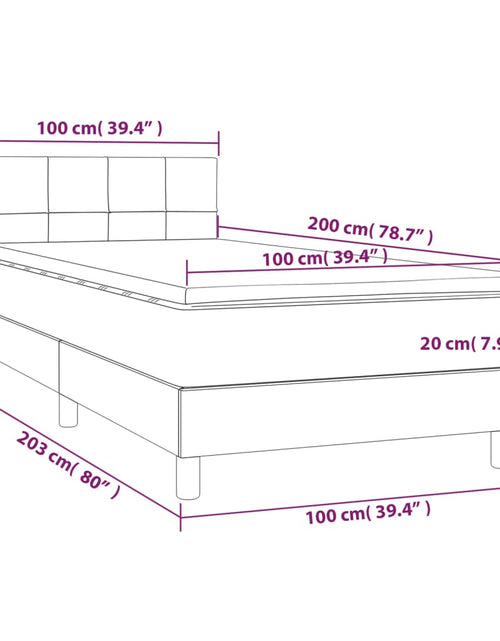 Încărcați imaginea în vizualizatorul Galerie, Pat box spring cu saltea, gri deschis, 100x200 cm, textil
