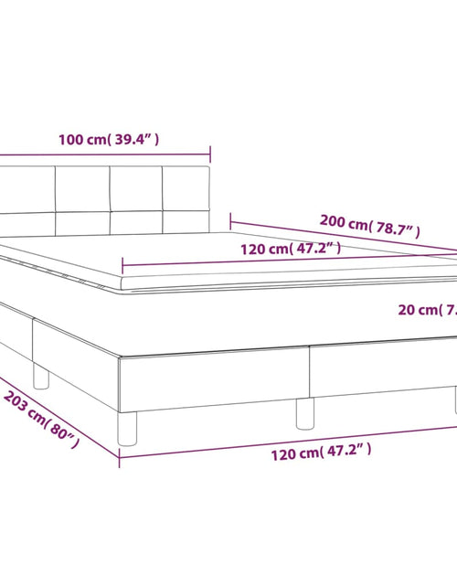 Загрузите изображение в средство просмотра галереи, Pat box spring cu saltea, gri închis, 120x200 cm, textil
