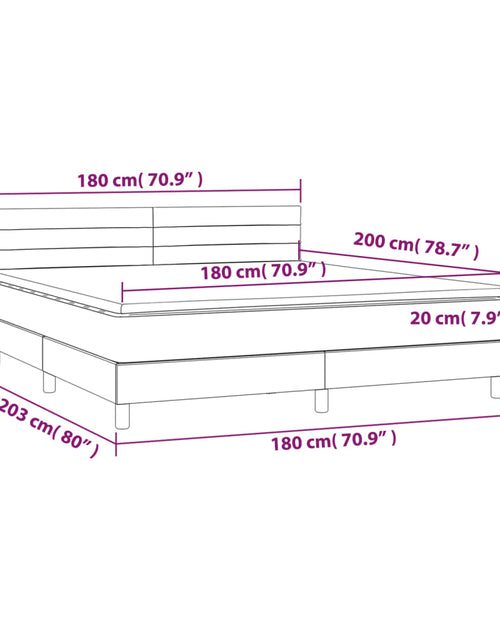 Загрузите изображение в средство просмотра галереи, Pat box spring cu saltea, negru, 180x200 cm, catifea
