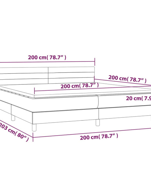 Загрузите изображение в средство просмотра галереи, Pat box spring cu saltea, gri închis, 200x200 cm, textil
