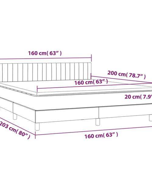 Загрузите изображение в средство просмотра галереи, Pat box spring cu saltea, crem, 160x200 cm, material textil
