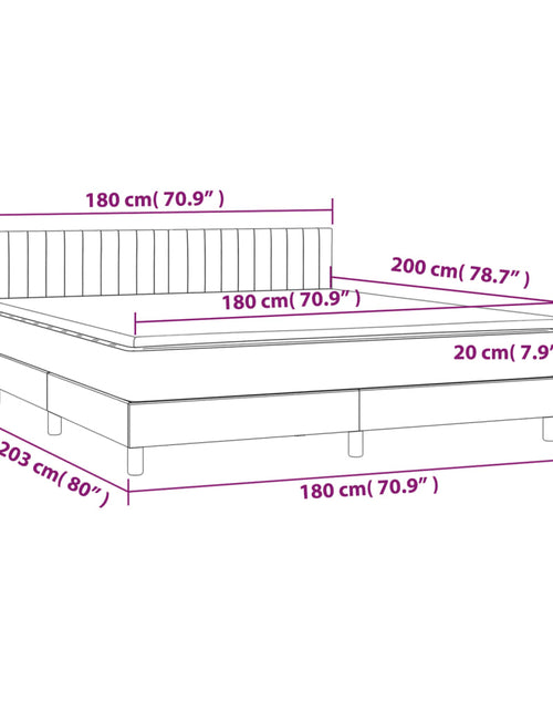 Загрузите изображение в средство просмотра галереи, Pat box spring cu saltea, albastru, 180x200 cm, material textil
