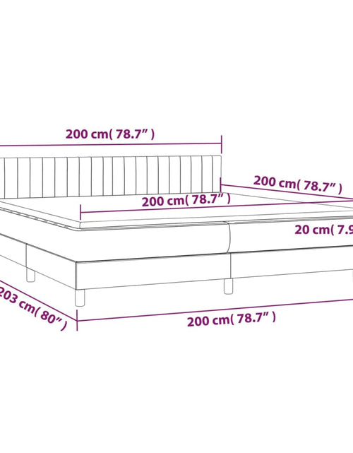 Încărcați imaginea în vizualizatorul Galerie, Pat box spring cu saltea, gri închis, 200x200 cm, textil
