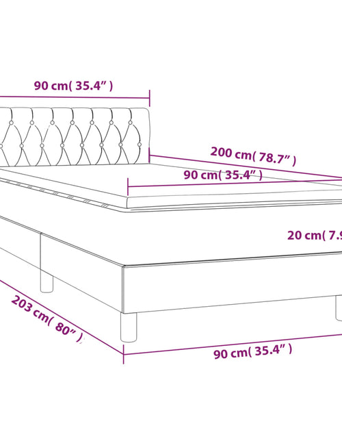 Загрузите изображение в средство просмотра галереи, Pat box spring cu saltea, gri închis, 90x200 cm, textil
