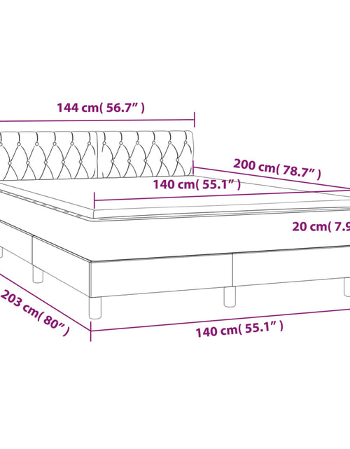 Загрузите изображение в средство просмотра галереи, Pat box spring cu saltea, negru, 140x200 cm, textil
