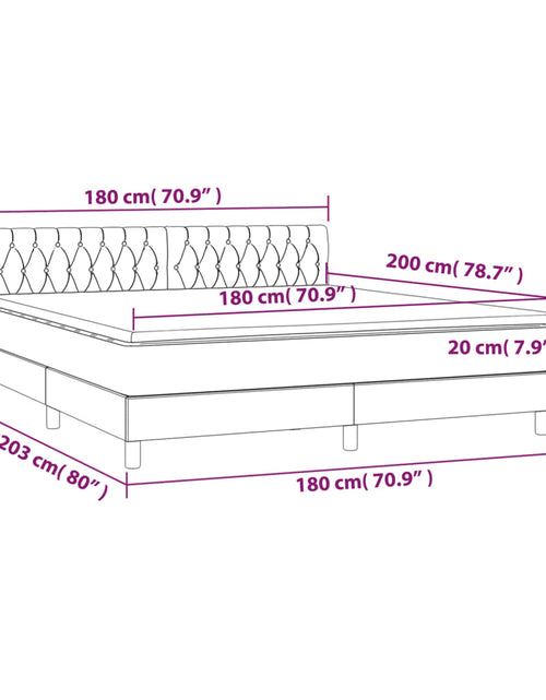 Загрузите изображение в средство просмотра галереи, Pat box spring cu saltea, negru, 180x200 cm, catifea
