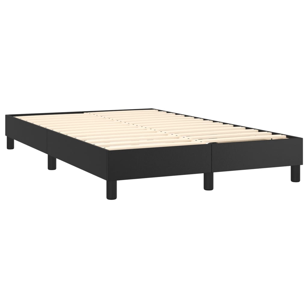 Pat continental cu saltea, negru, 120x200 cm, piele ecologică