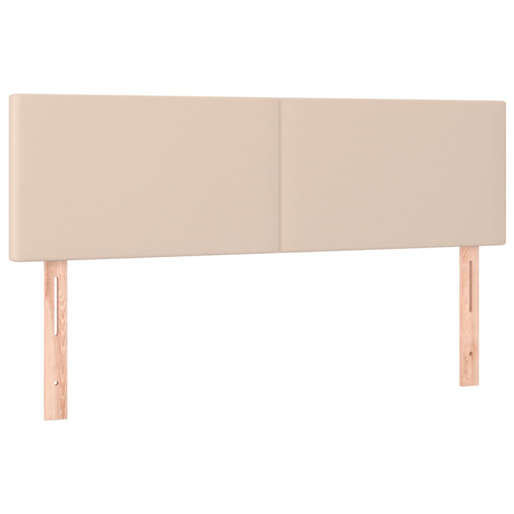 Pat box spring cu saltea, cappuccino, 140x190cm piele ecologică