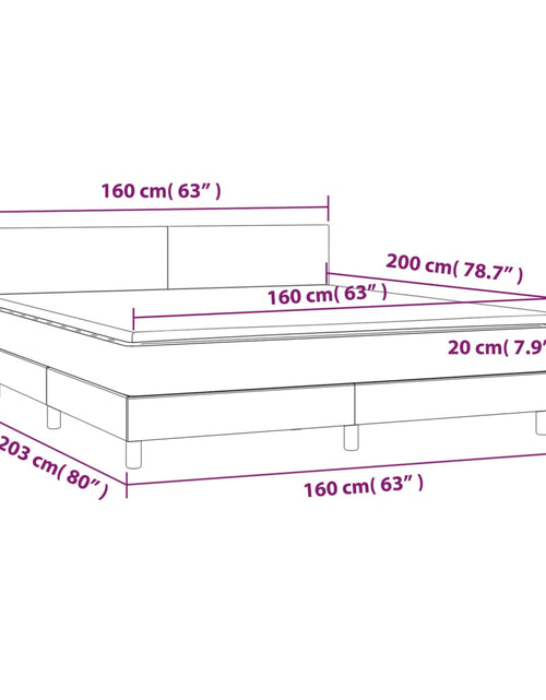 Загрузите изображение в средство просмотра галереи, Pat box spring cu saltea, alb, 160x200 cm, piele ecologică
