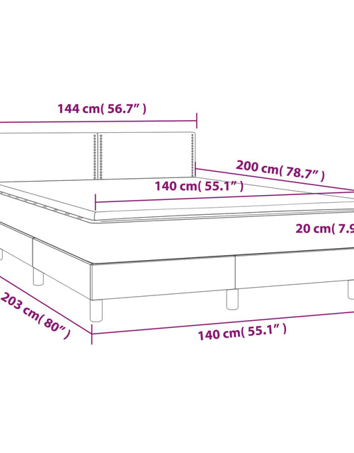 Încărcați imaginea în vizualizatorul Galerie, Pat box spring cu saltea, gri, 140x200 cm, piele ecologică
