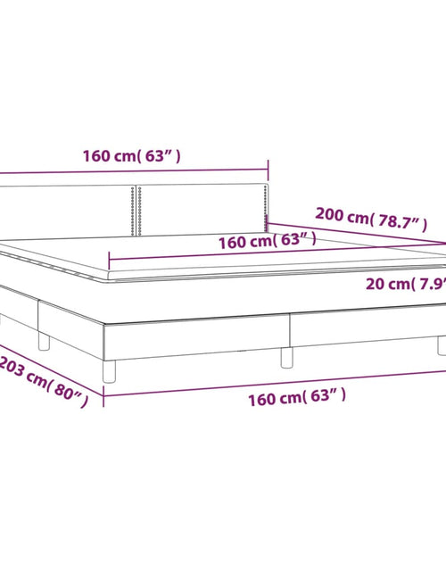 Încărcați imaginea în vizualizatorul Galerie, Pat box spring cu saltea, gri, 160x200 cm, piele ecologică
